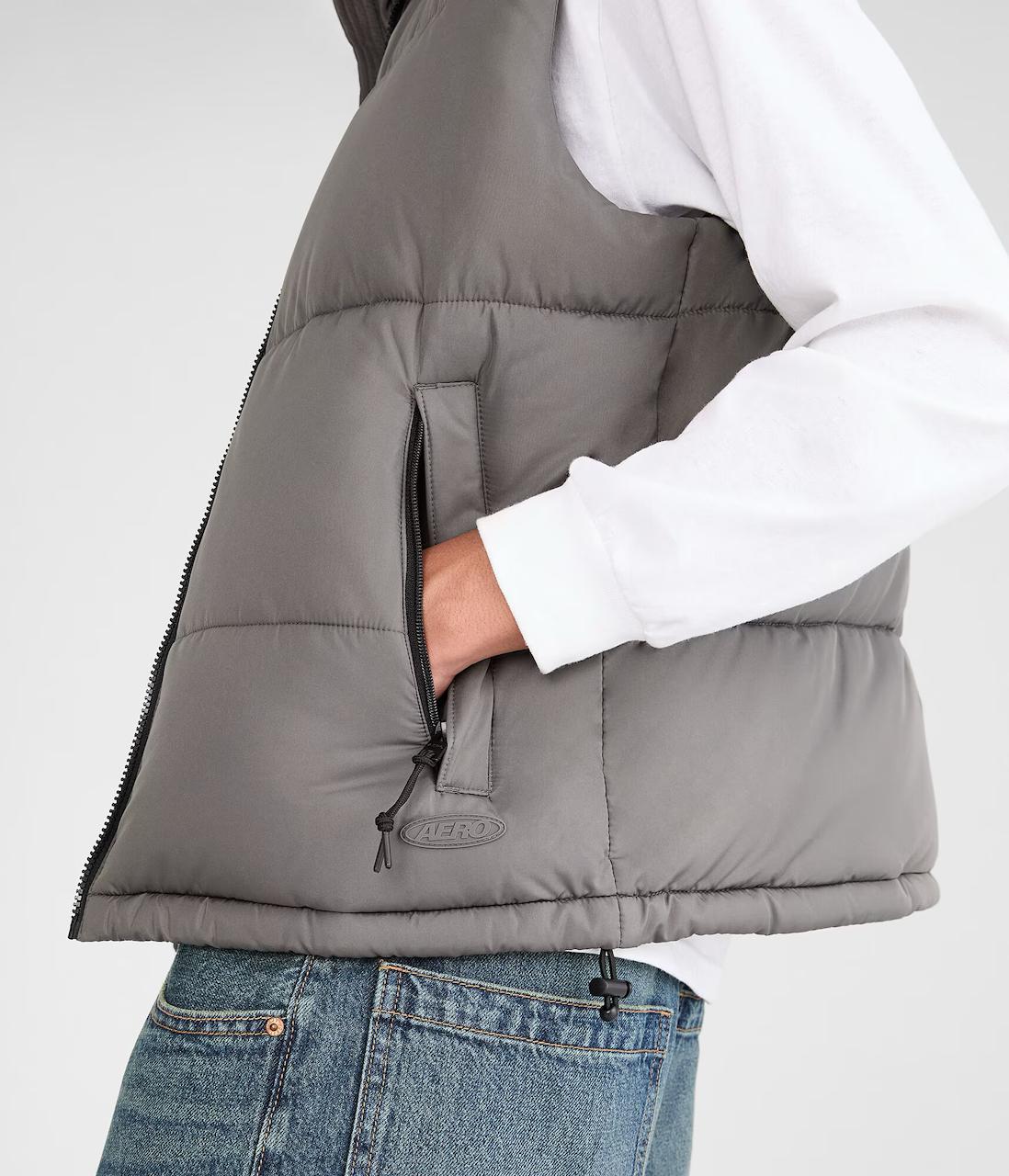 AEROPOSTALE HEAVYWEIGHT QUILTED PUFFER VEST