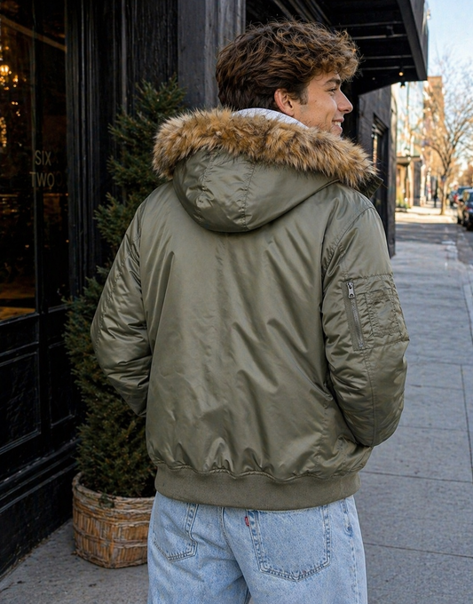 🔥 HOLLISTER AVIATOR JACKET – TALLA L 🔥